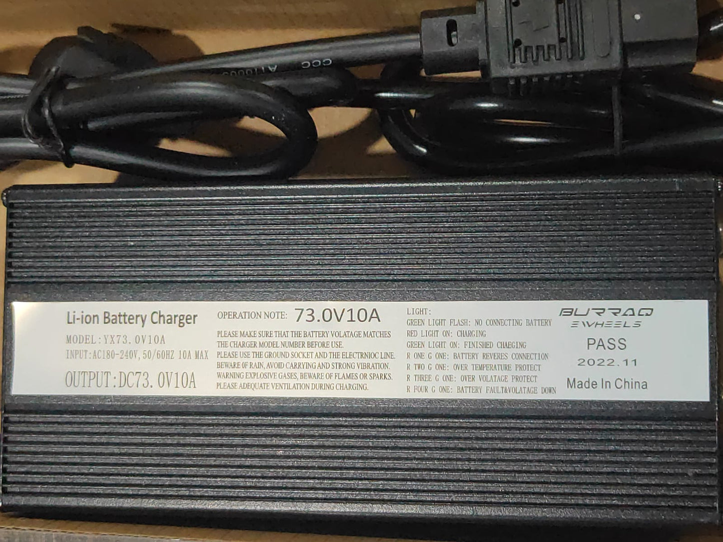 E-Bike Charger 73V 10A Lifepo4